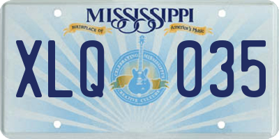 MS license plate XLQ035