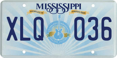 MS license plate XLQ036