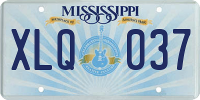 MS license plate XLQ037
