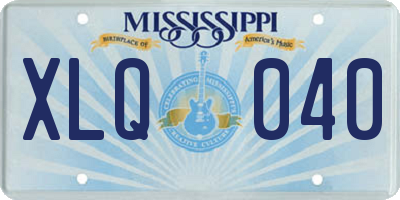MS license plate XLQ040