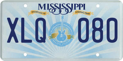 MS license plate XLQ080