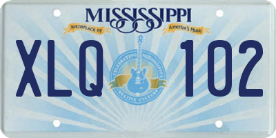 MS license plate XLQ102