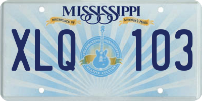 MS license plate XLQ103