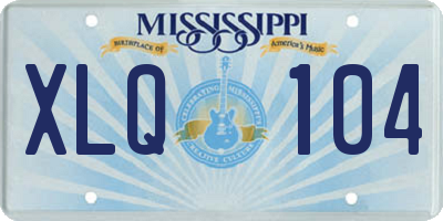MS license plate XLQ104