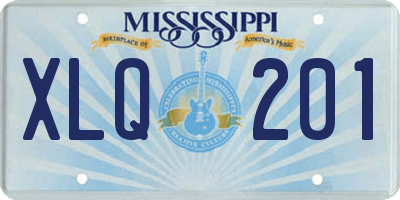 MS license plate XLQ201