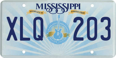 MS license plate XLQ203