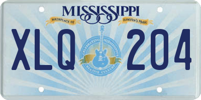MS license plate XLQ204