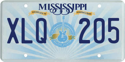 MS license plate XLQ205