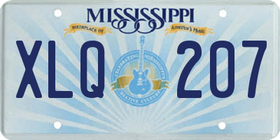 MS license plate XLQ207