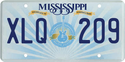 MS license plate XLQ209