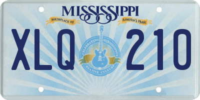 MS license plate XLQ210