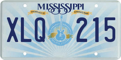 MS license plate XLQ215