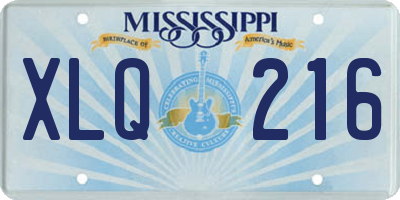 MS license plate XLQ216
