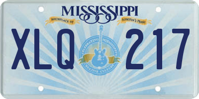 MS license plate XLQ217