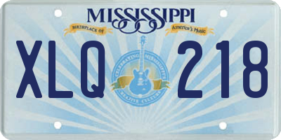 MS license plate XLQ218