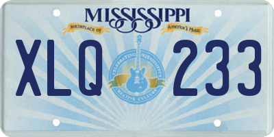 MS license plate XLQ233