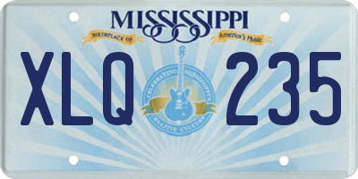 MS license plate XLQ235