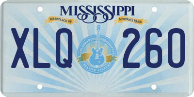 MS license plate XLQ260
