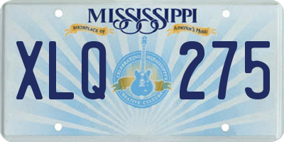 MS license plate XLQ275