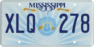 MS license plate XLQ278
