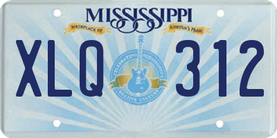 MS license plate XLQ312