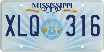 MS license plate XLQ316