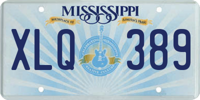 MS license plate XLQ389