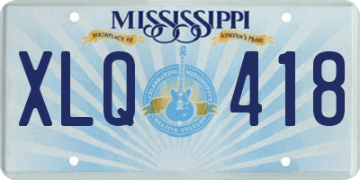 MS license plate XLQ418