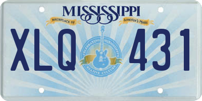 MS license plate XLQ431