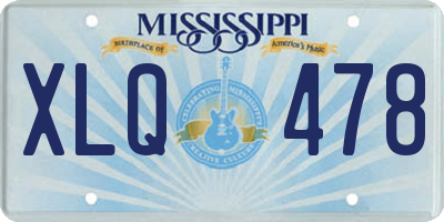 MS license plate XLQ478