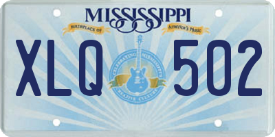 MS license plate XLQ502