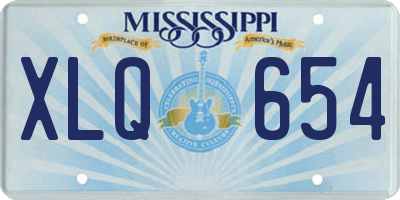 MS license plate XLQ654