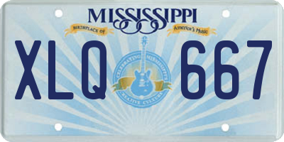 MS license plate XLQ667