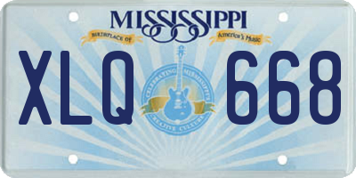 MS license plate XLQ668