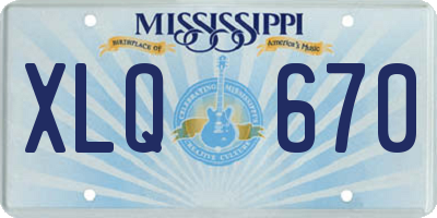 MS license plate XLQ670