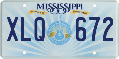 MS license plate XLQ672