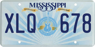 MS license plate XLQ678