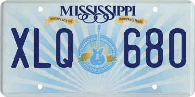 MS license plate XLQ680