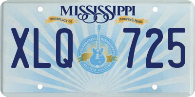 MS license plate XLQ725