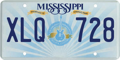 MS license plate XLQ728