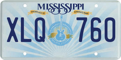 MS license plate XLQ760