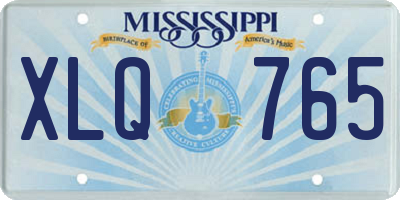 MS license plate XLQ765
