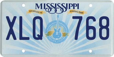 MS license plate XLQ768