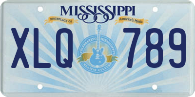 MS license plate XLQ789