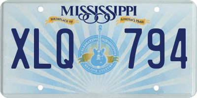 MS license plate XLQ794