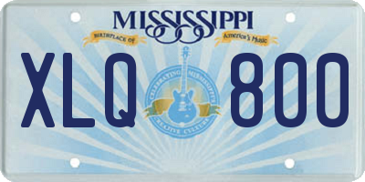 MS license plate XLQ800