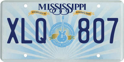 MS license plate XLQ807