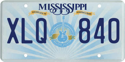MS license plate XLQ840