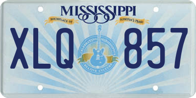 MS license plate XLQ857