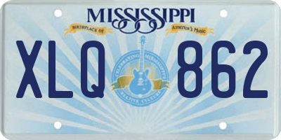MS license plate XLQ862